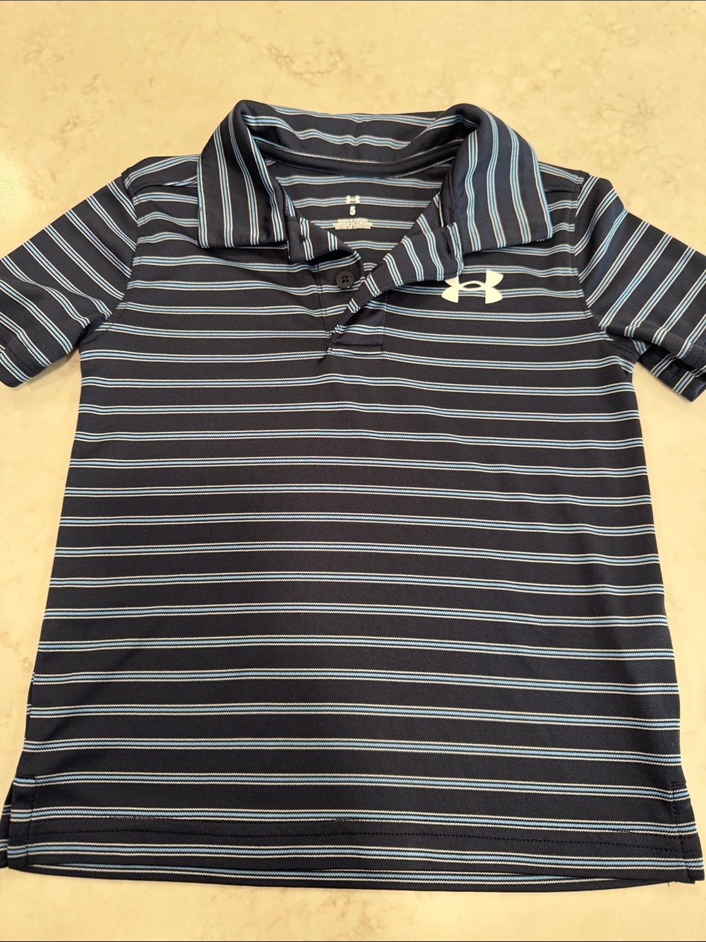 Under Armour Boys' Navy Striped Polo Shirt